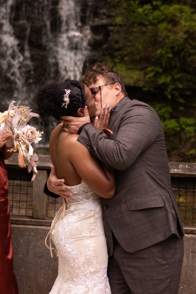 Intimate waterfall wedding in Kentucky