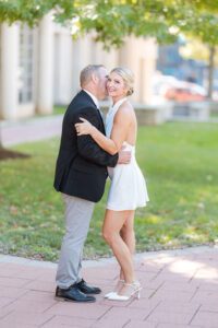 Couple eloping at Fayette County Family Court steps