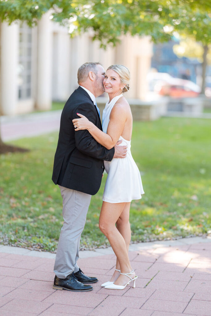 Couple eloping at Fayette County Family Court steps