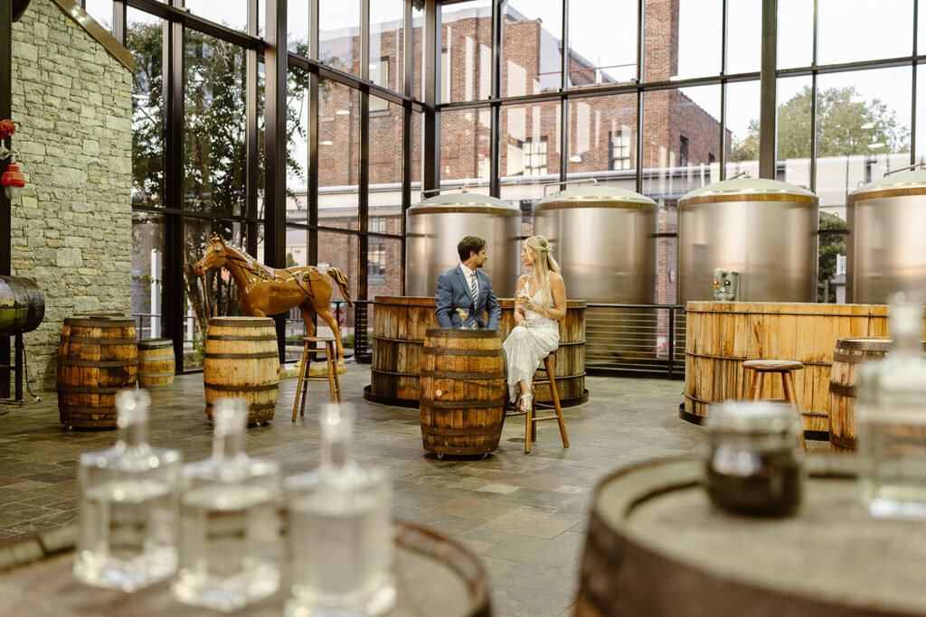 Kentucky distillery wedding with copper stills